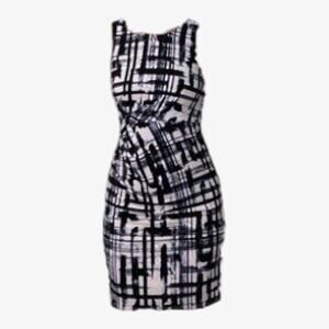 Eliza J Women’s Dress Size 8 Blue Print Sleeveless Faux Wrap City Polish Style